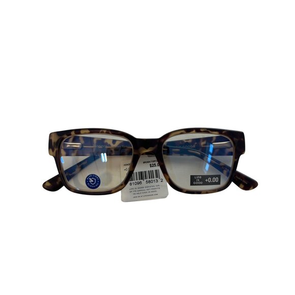 Life Is Good Blue Light Blocking Glasses Honora Brown Tortoise +0.00 Readers - Picture 2 of 7